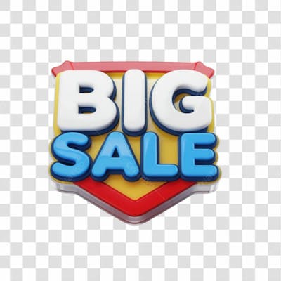 Selo 3D Render Big Sale Elemento Ícone Psd Png