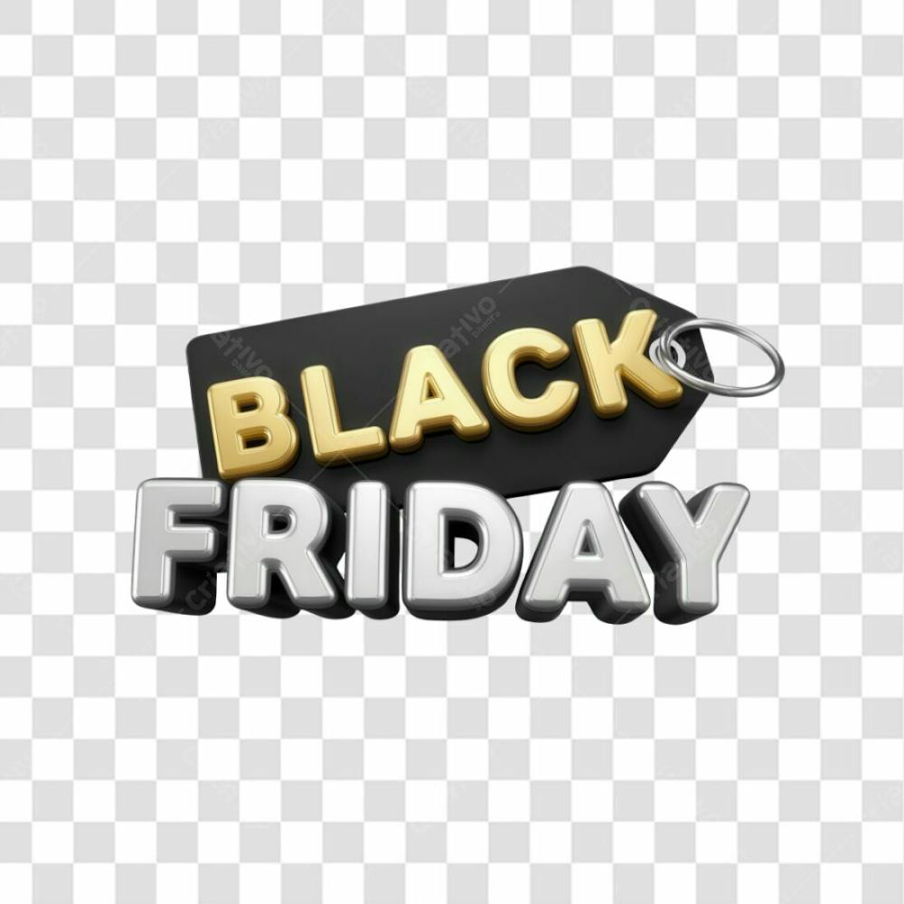 Selo 3D Render Black Friday Elemento Ícone Psd Png