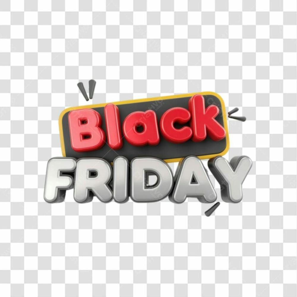 Selo 3D Render Black Friday Elemento Ícone Psd Png
