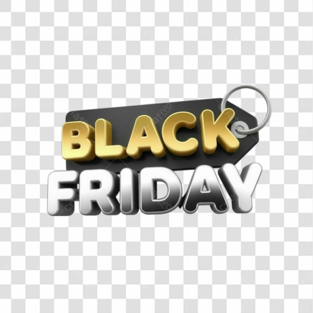 Selo 3D Render Black Friday Elemento Ícone Psd Png