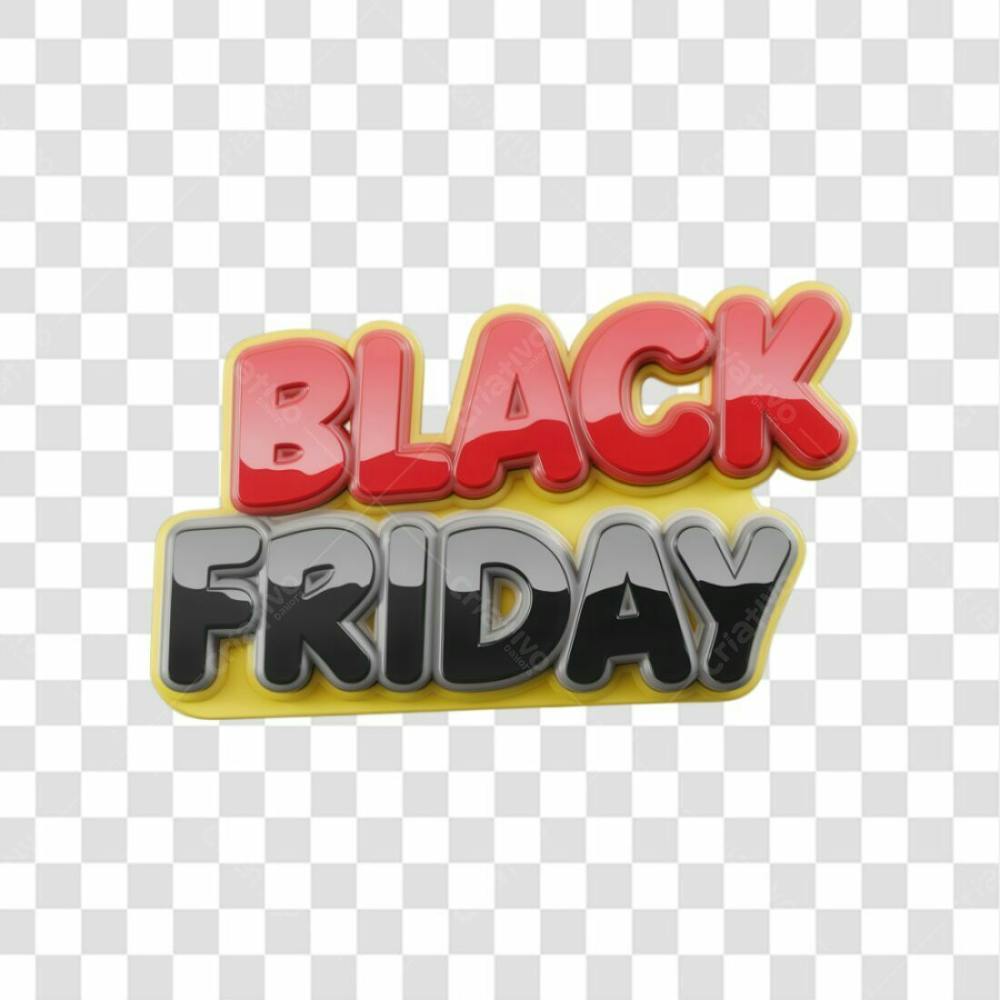 Selo 3D Render Black Friday Elemento Ícone Psd Png