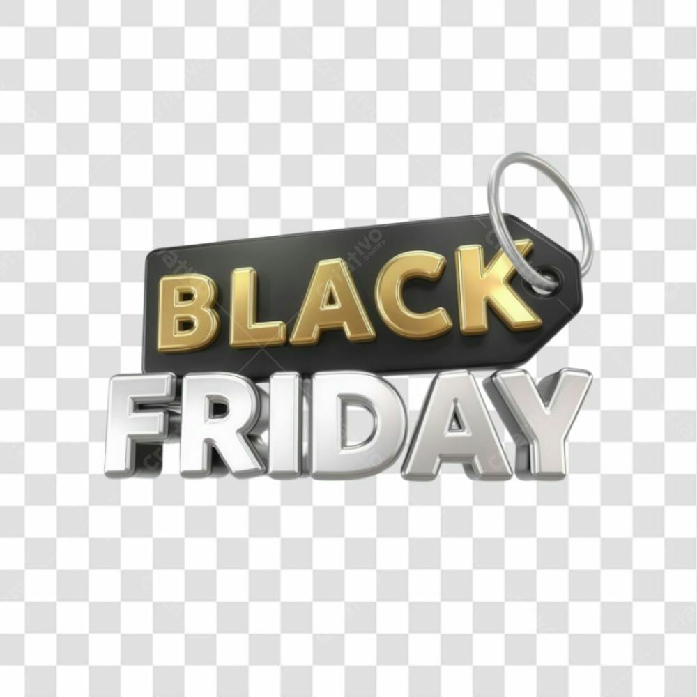 Selo 3D Render Black Friday Elemento Ícone Psd Png