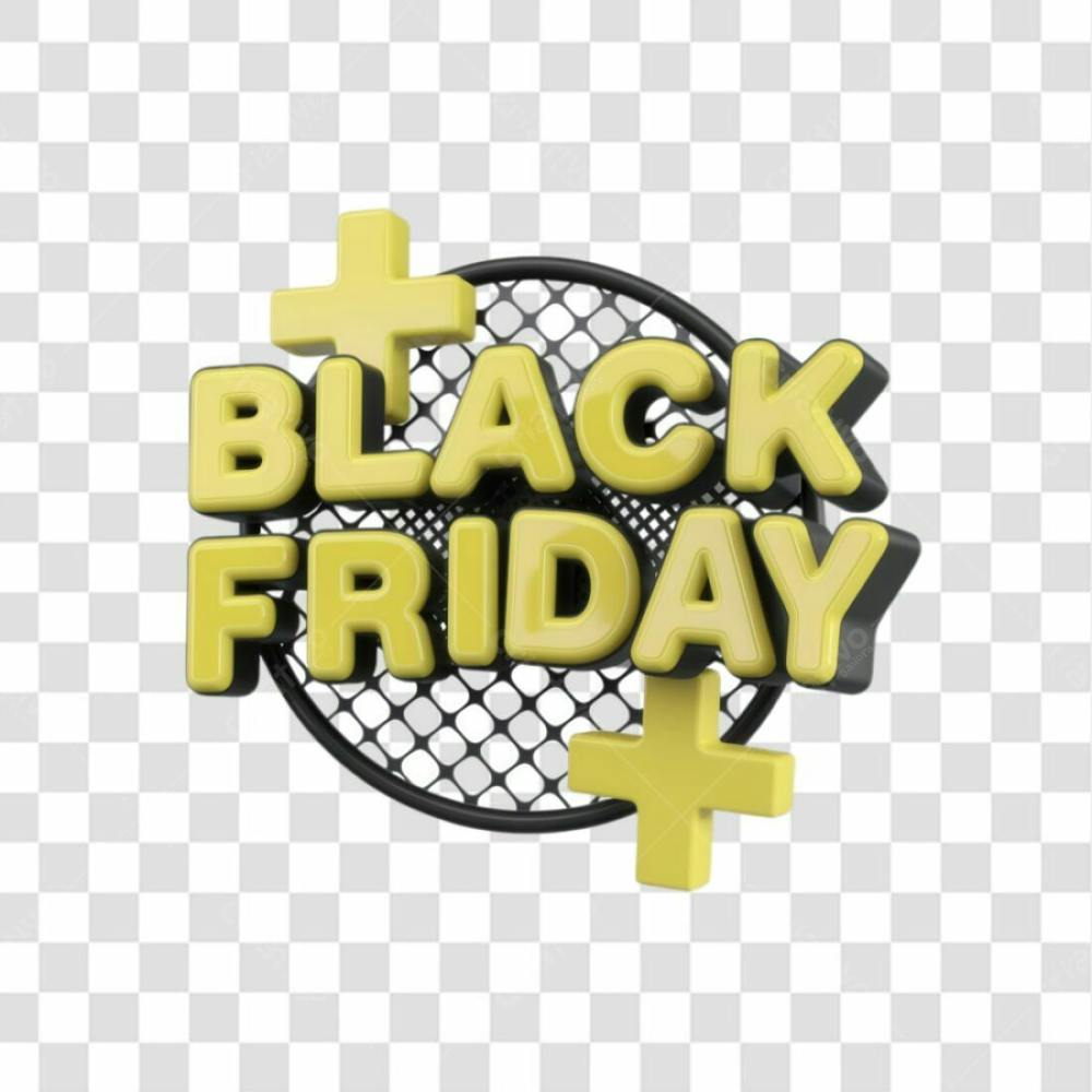 Selo 3D Render Black Friday Elemento Ícone Psd Png