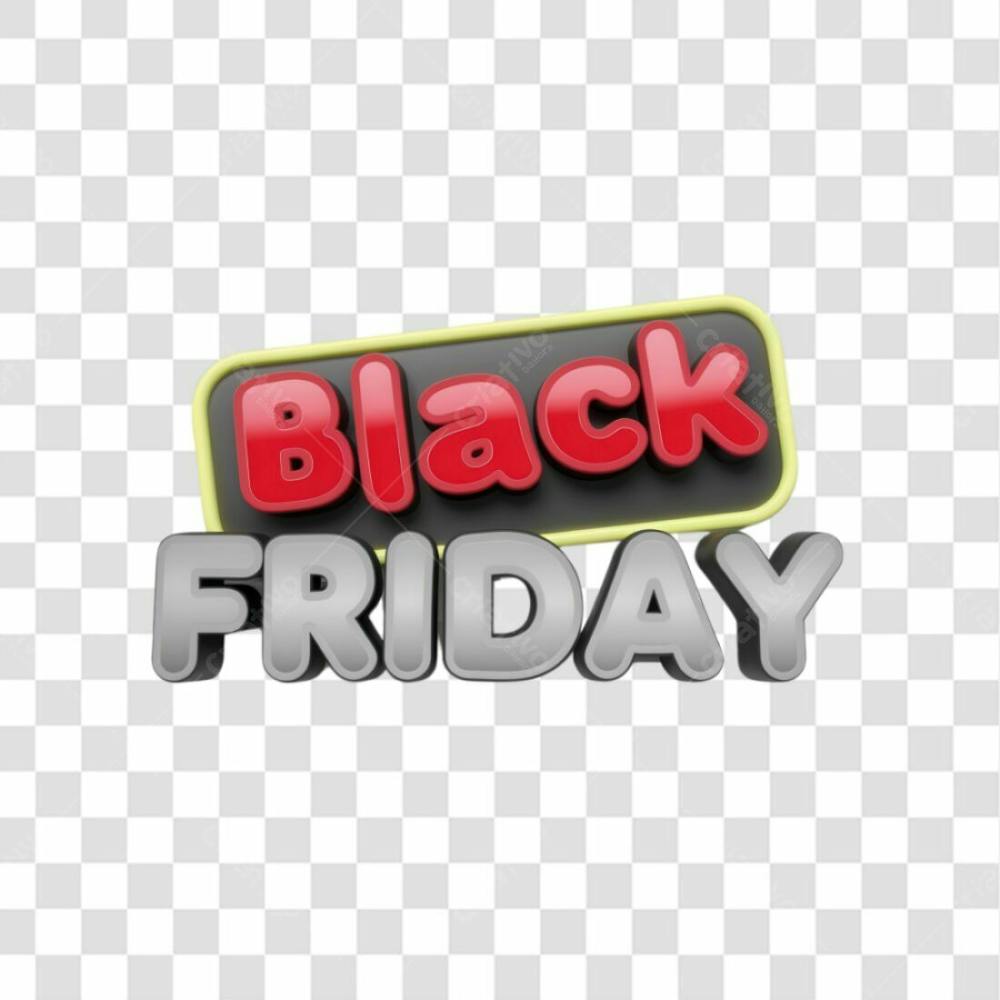 Selo 3D Render Black Friday Elemento Ícone Psd Png