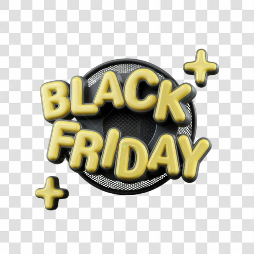 Selo 3D Render Black Friday Elemento Ícone Psd Png