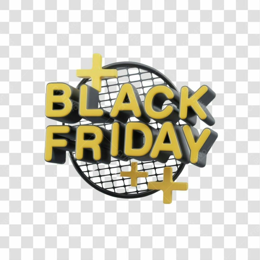 Selo 3D Render Black Friday Elemento Ícone Psd Png