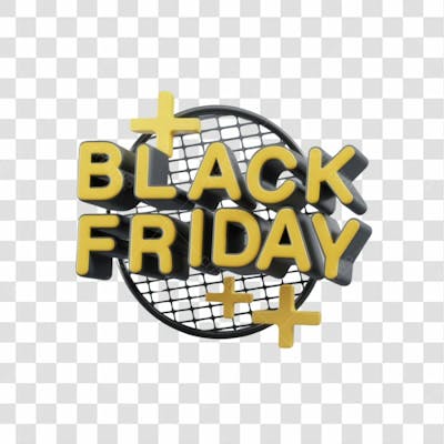 Selo 3D Render Black Friday Elemento Ícone Psd Png