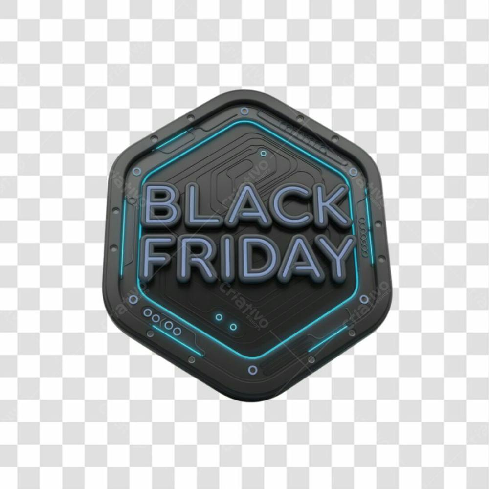 Selo 3D Render Black Friday Elemento Ícone Psd Png