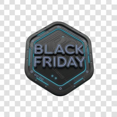 Selo 3D Render Black Friday Elemento Ícone Psd Png