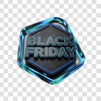 Selo 3D Render Black Friday Elemento Ícone Psd Png