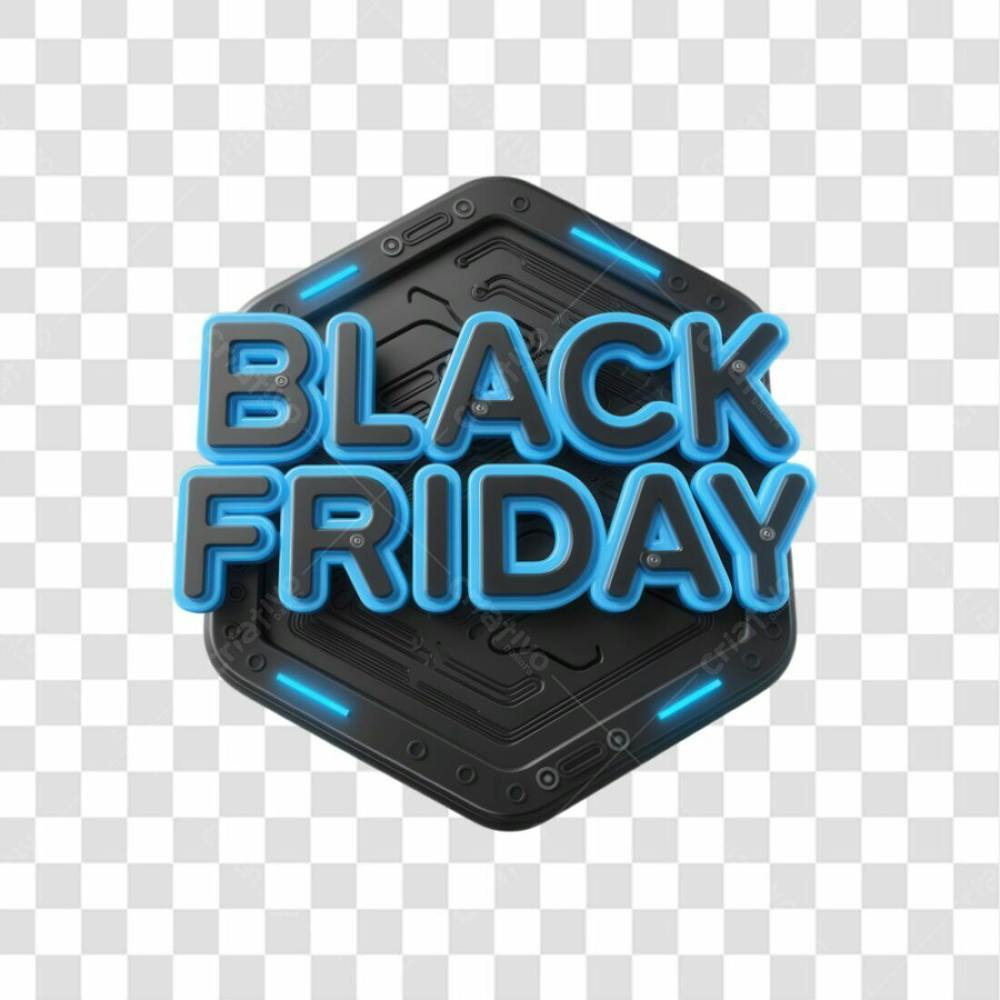 Selo 3D Render Black Friday Elemento Ícone Psd Png