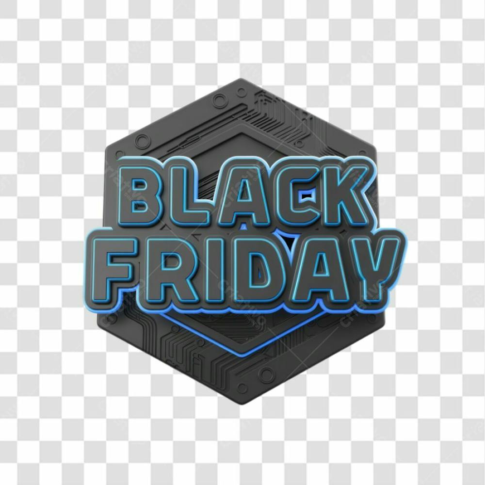 Selo 3D Render Black Friday Elemento Ícone Psd Png