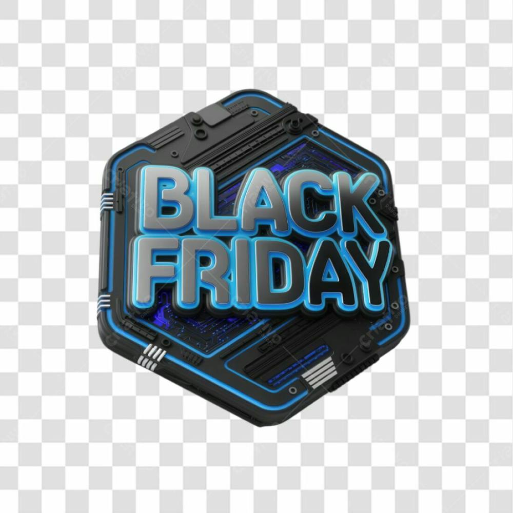 Selo 3D Render Black Friday Elemento Ícone Psd Png