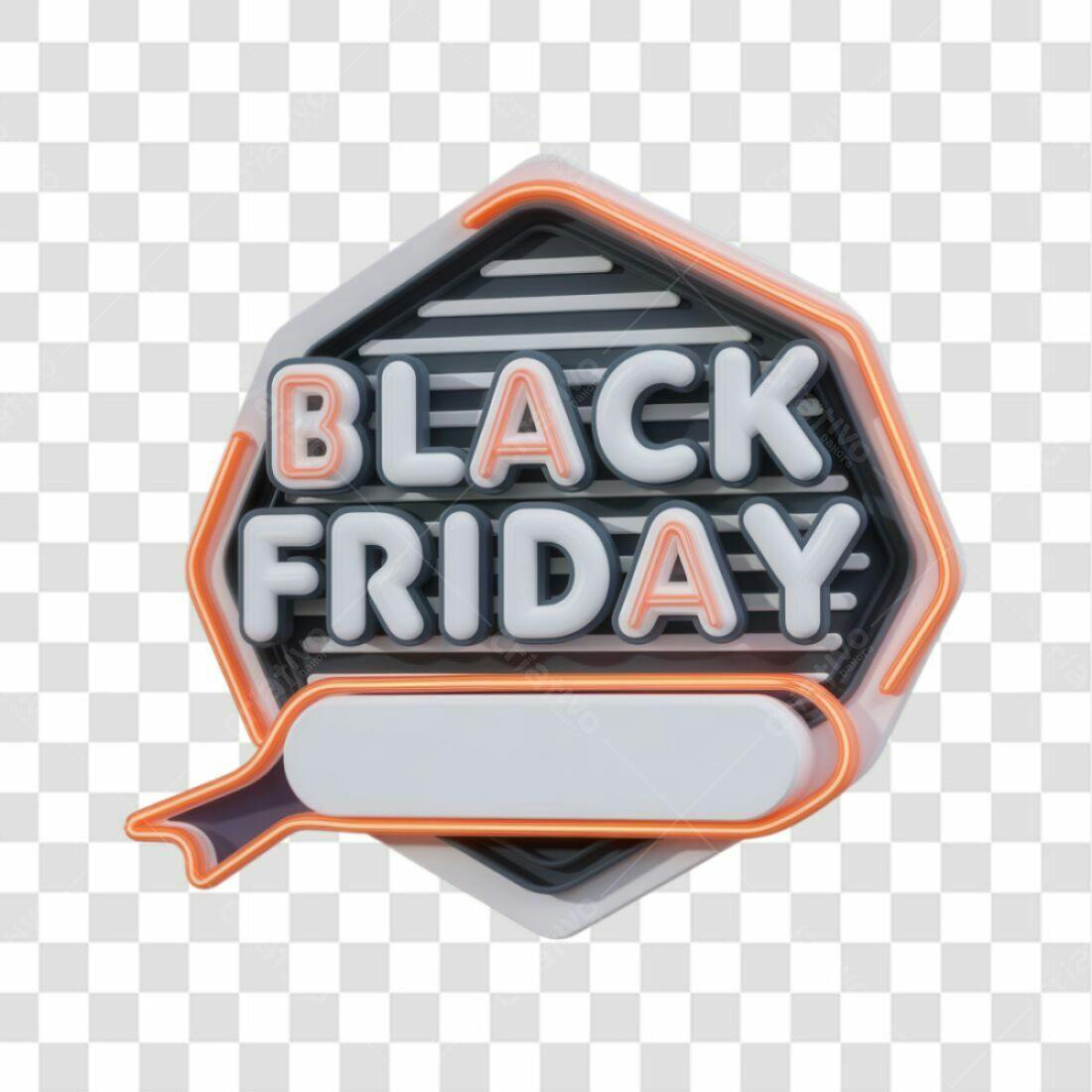 Selo Black Friday PNG com fundo transparente