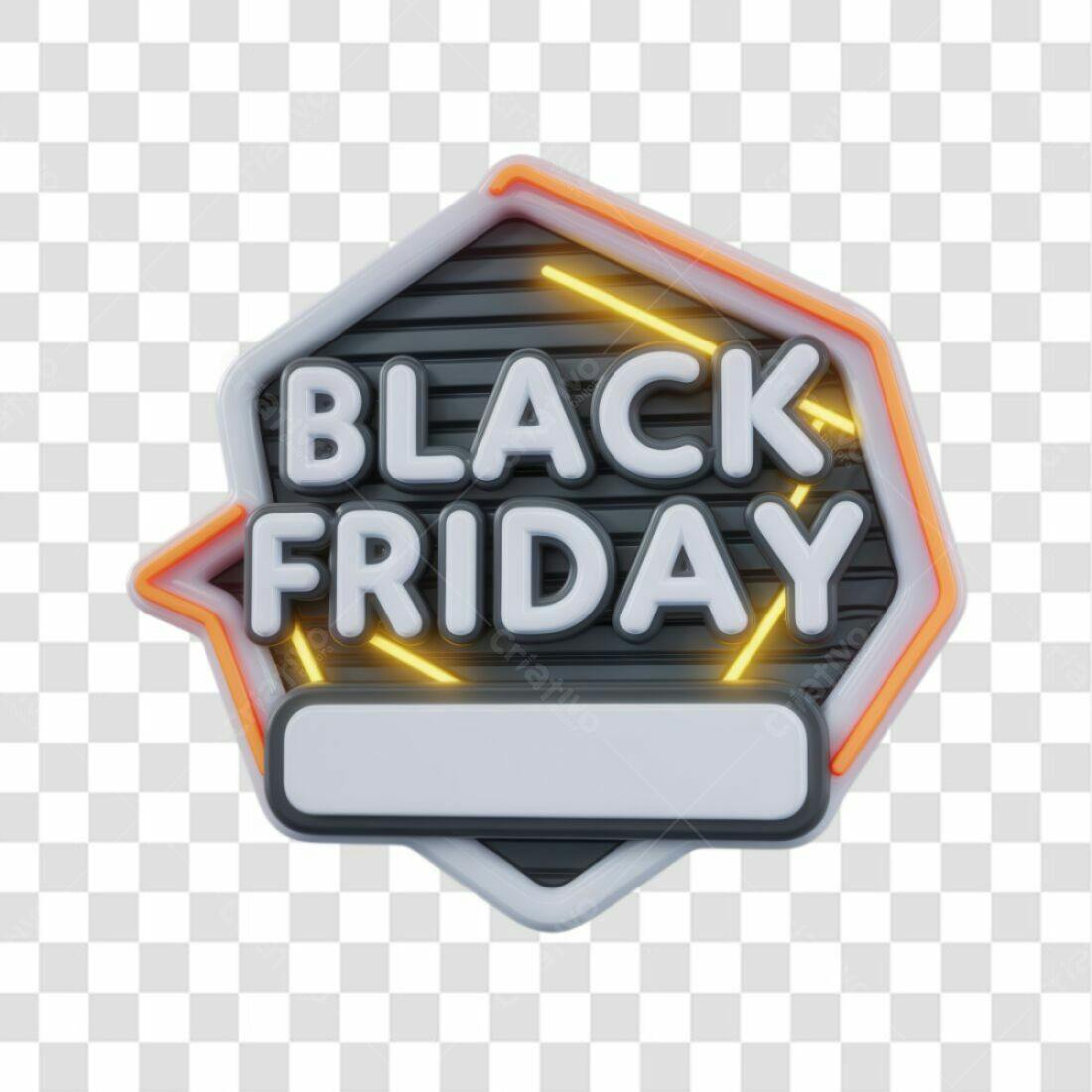 Selo Black Friday PNG com fundo transparente