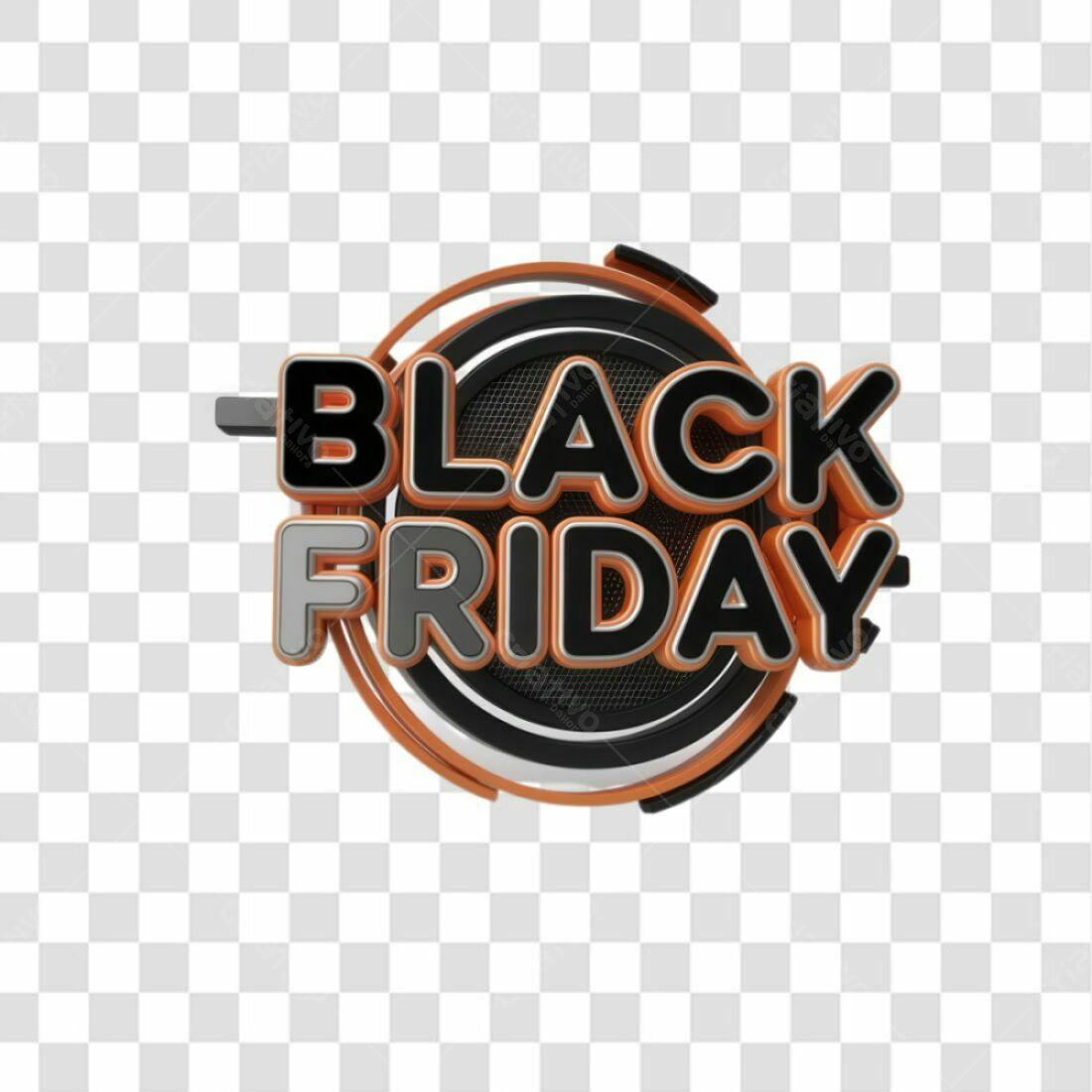 Selo Black Friday PNG com fundo transparente