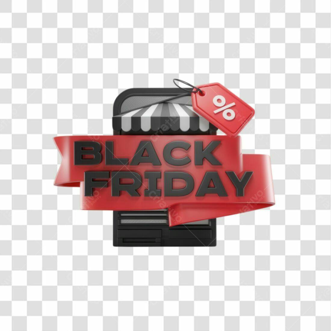 Icone Black Friday Loja PNG com fundo transparente