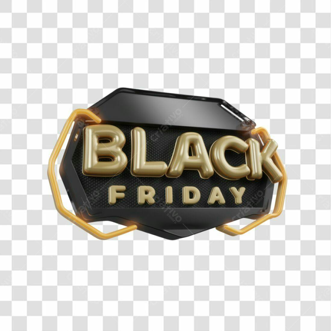 Selo Black Friday PNG com fundo transparente