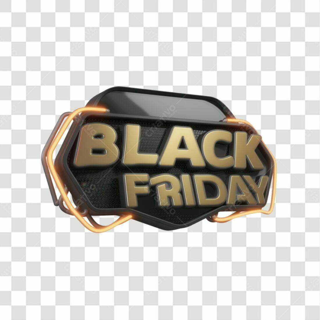 Selo Black Friday PNG com fundo transparente