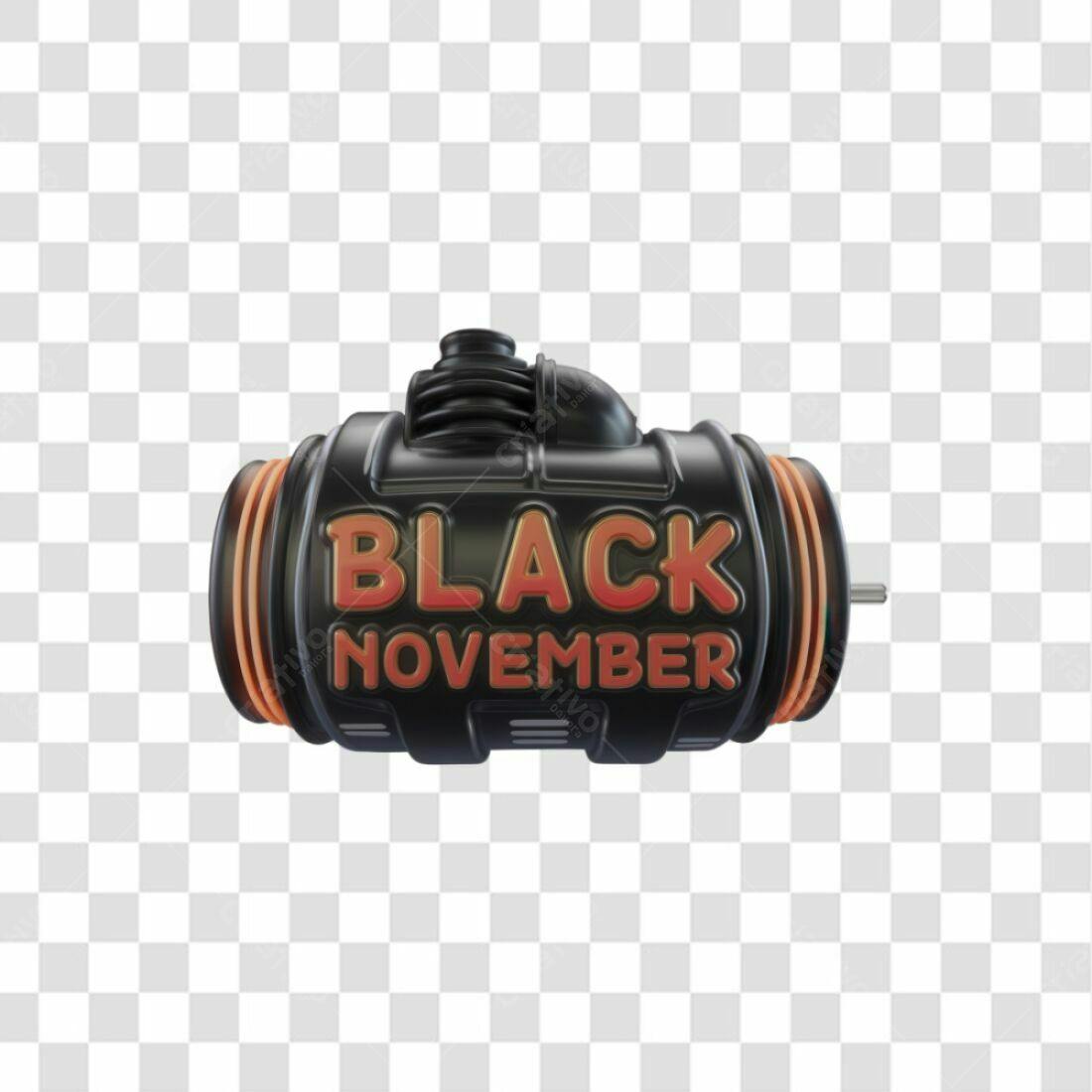 Icone Black November PNG com fundo transparente