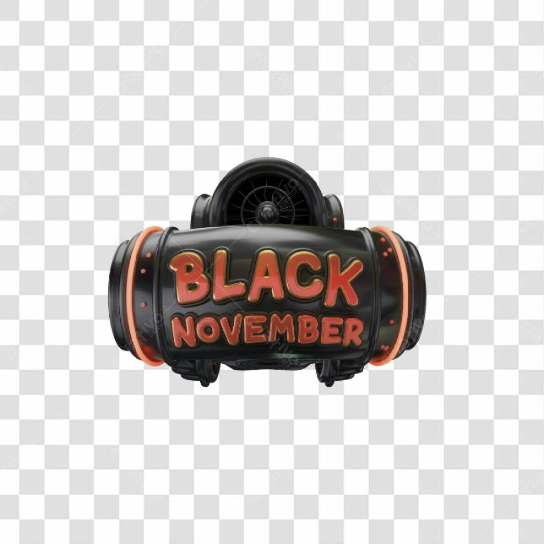 Selo Black November PNG com fundo transparente