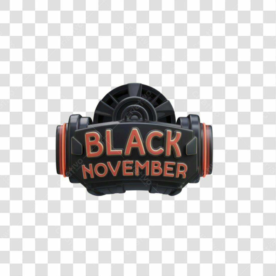 Selo Black November PNG com fundo transparente