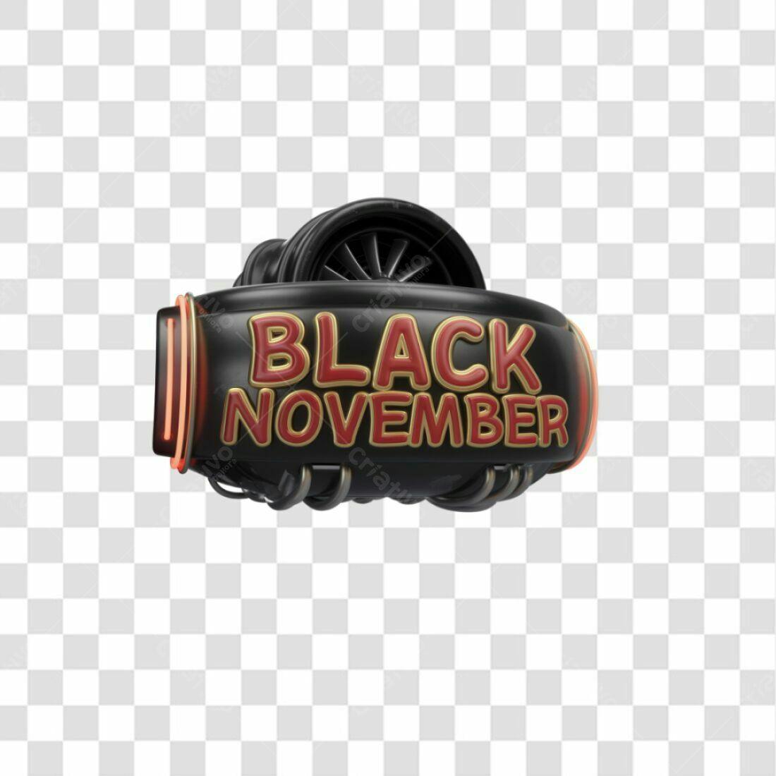 Banner Black November PNG com fundo transparente