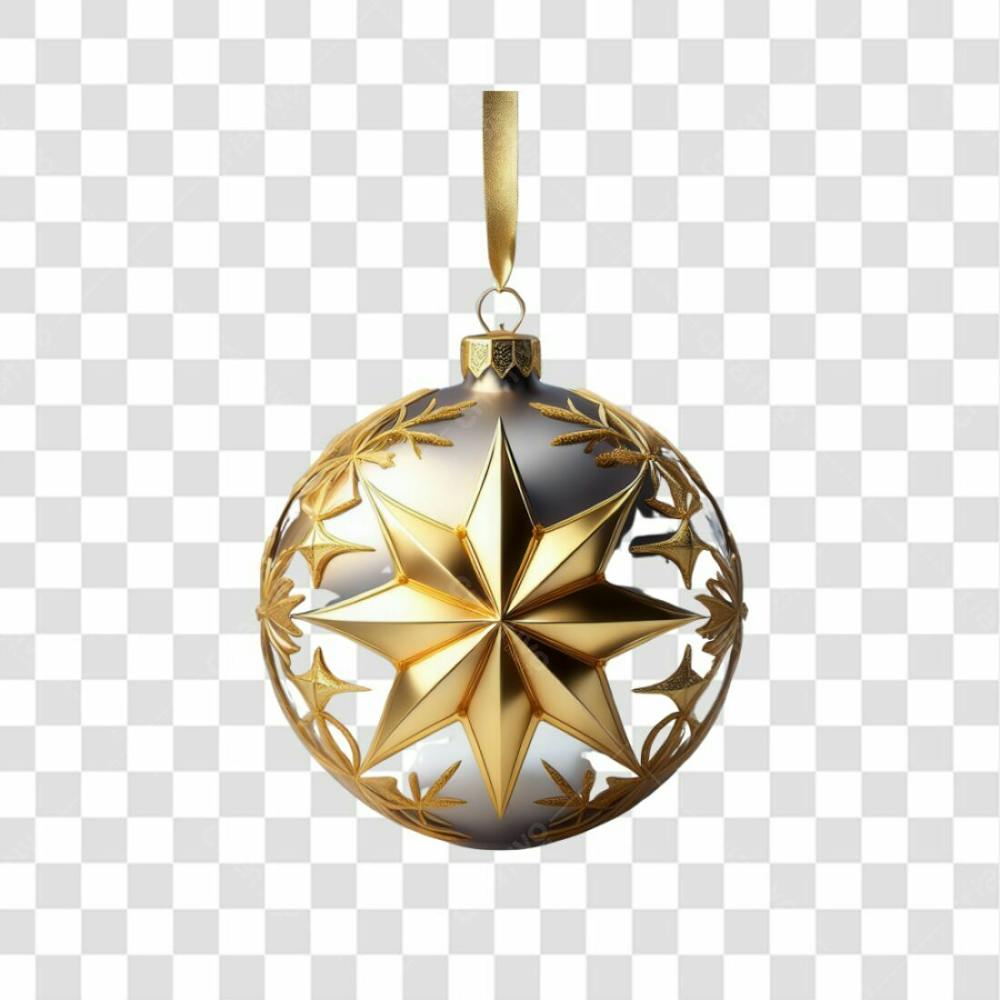 Selo 3D Render Bola De Natal Elemento Ícone Psd Png