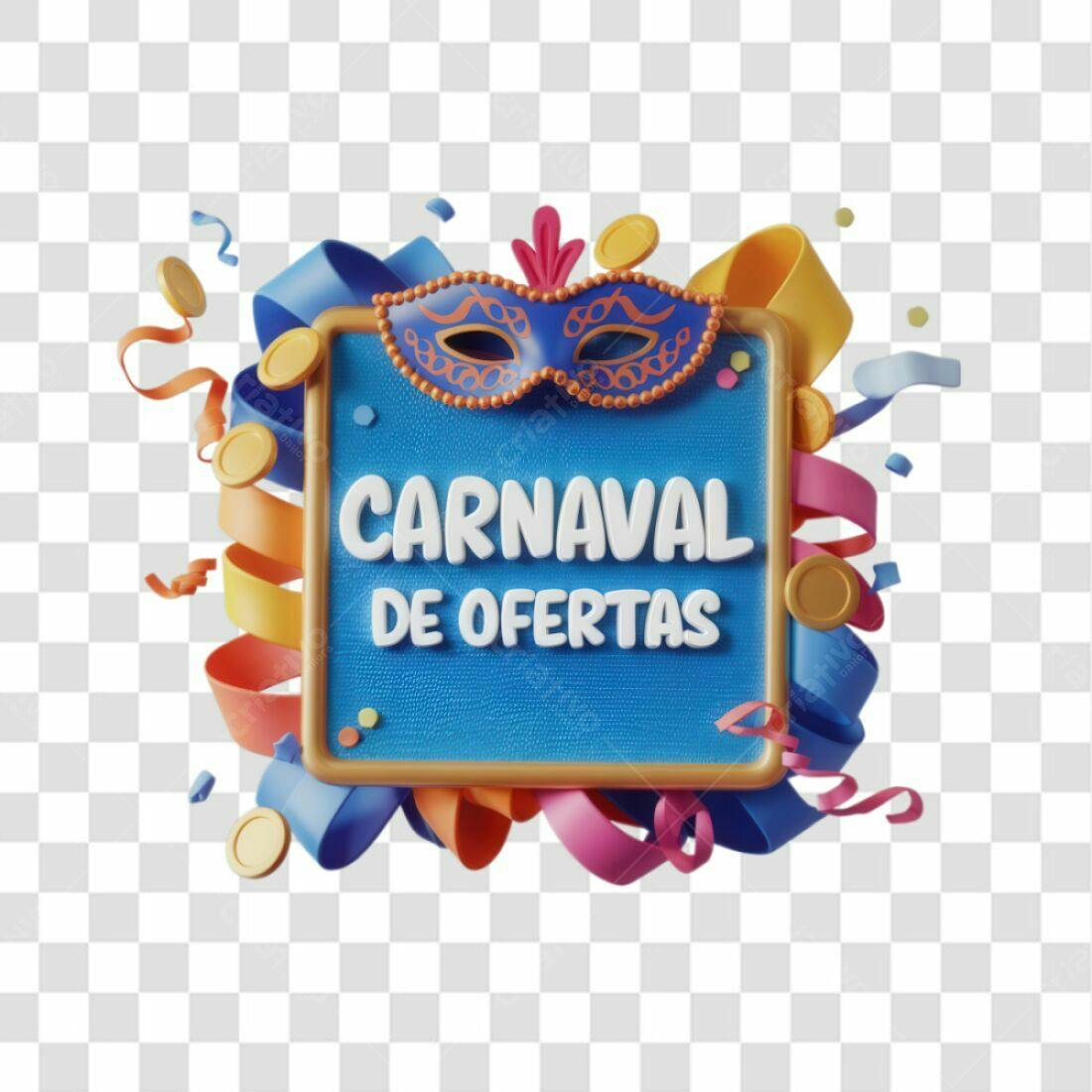 Banner Carnaval de Ofertas PNG com fundo transparente