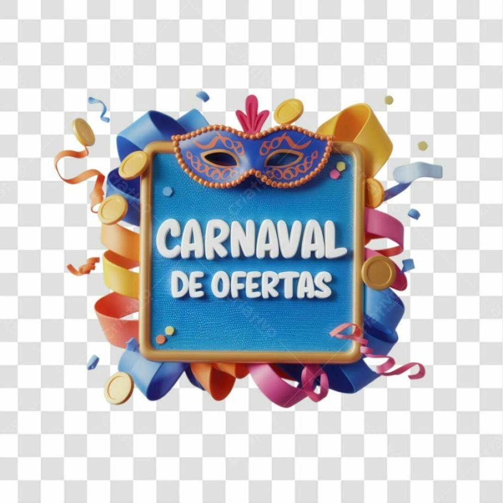 Selo 3D Render Carnaval De Ofertas Elemento Ícone Psd Png