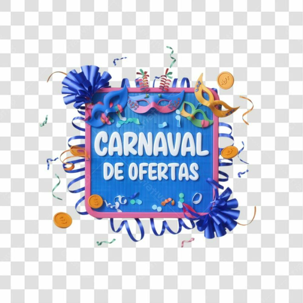 Selo 3D Render Carnaval De Ofertas Elemento Ícone Psd Png