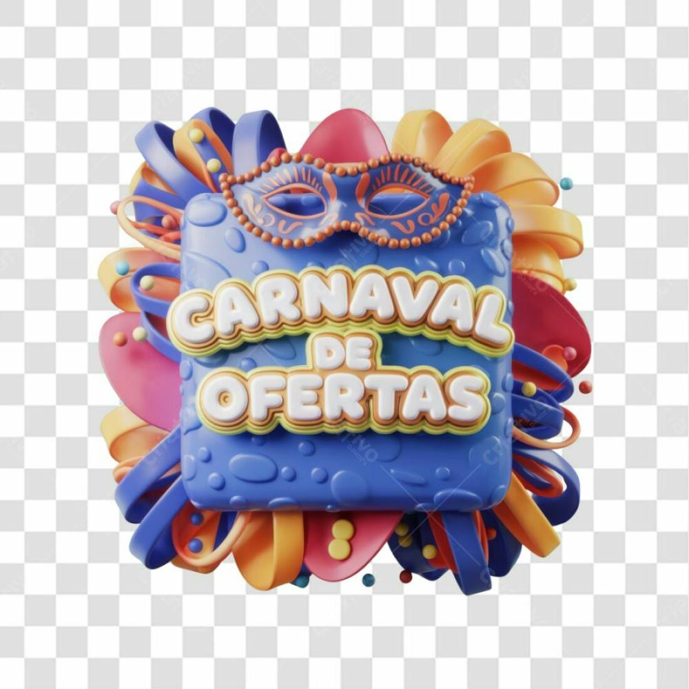 Selo 3D Render Carnaval De Ofertas Elemento Ícone Psd Png