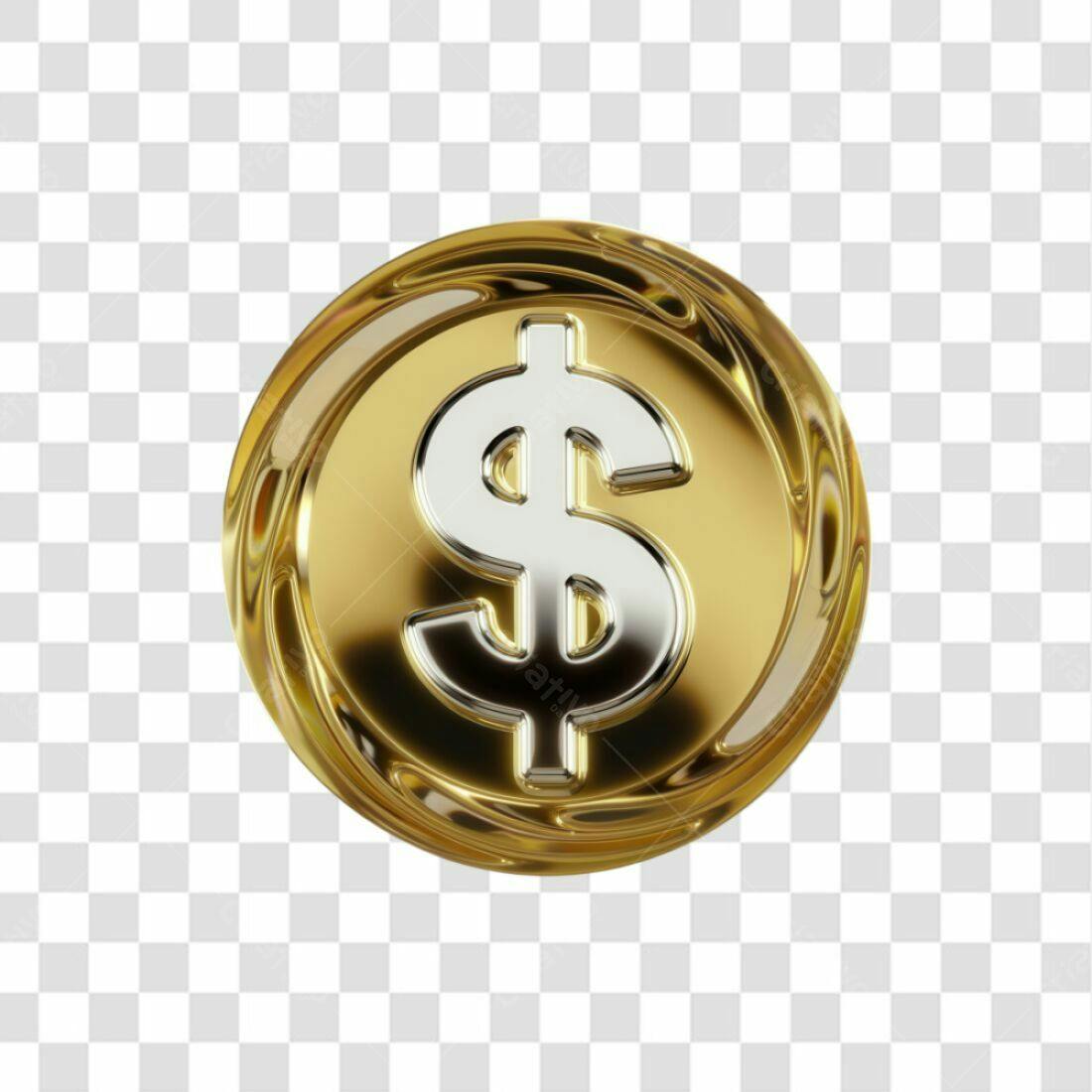 Icone Financeiro Dólar Ouro PNG com fundo transparente