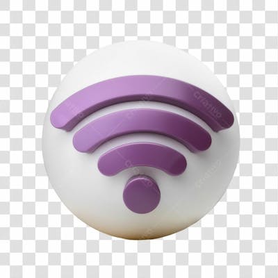 Selo 3D Render Conexão Wi Fi Elemento Ícone Psd Png