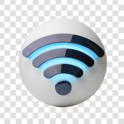Selo 3D Render Conexão Wi Fi Elemento Ícone Psd Png