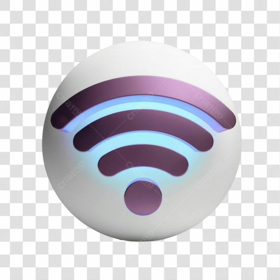 Ícone Wifi 3D PNG com fundo transparente