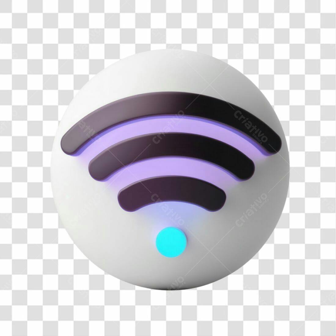 Icone Wifi 3D PNG com fundo transparente
