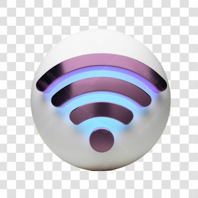 Selo 3D Render Conexão Wi Fi Elemento Ícone Psd Png