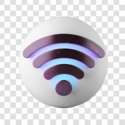 Selo 3D Render Conexão Wi Fi Elemento Ícone Psd Png