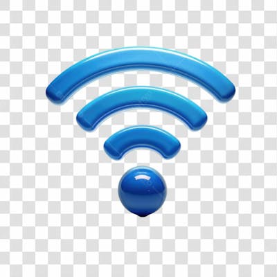 Selo 3D Render Conexão Wi Fi Elemento Ícone Psd Png