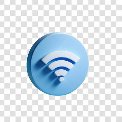 Selo 3D Render Conexão Wi Fi Elemento Ícone Psd Png