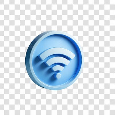 Selo 3D Render Conexão Wi Fi Elemento Ícone Psd Png