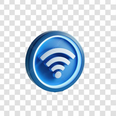 Selo 3D Render Conexão Wi Fi Elemento Ícone Psd Png