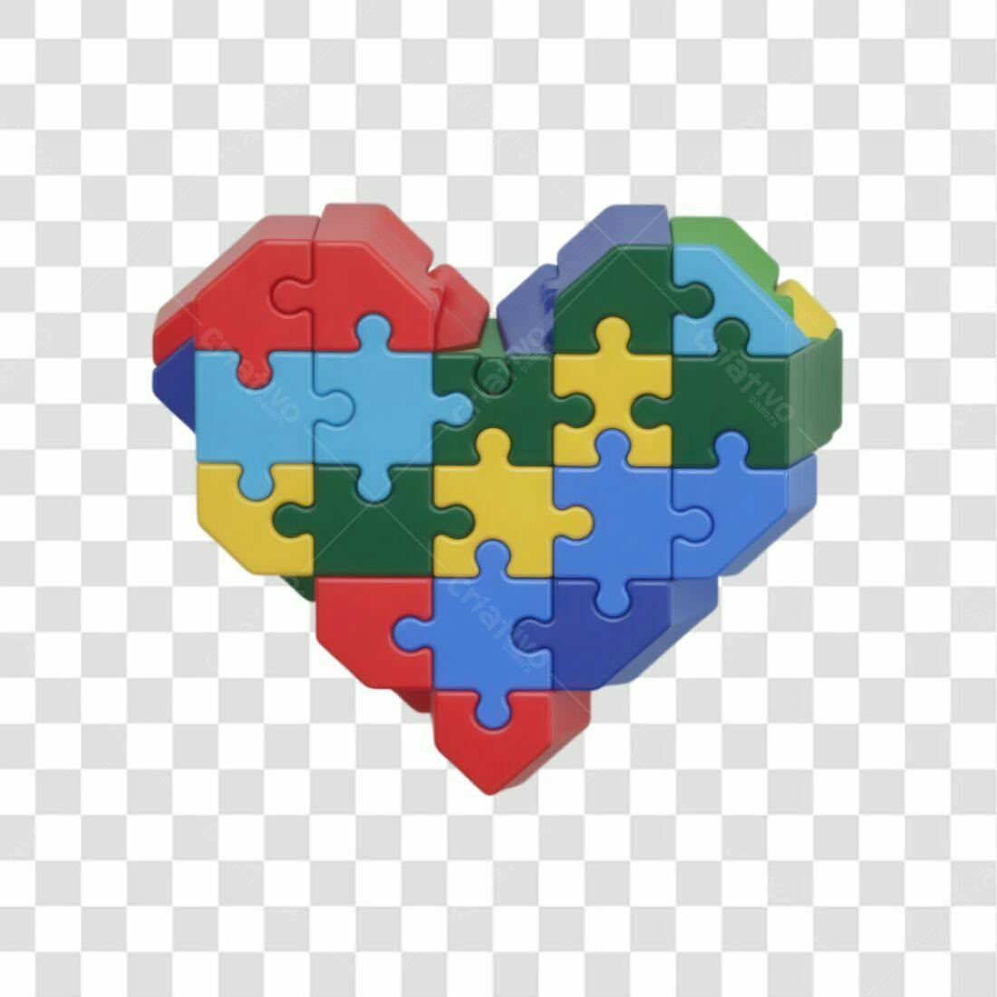 Icone Coração Puzzle PNG com fundo transparente