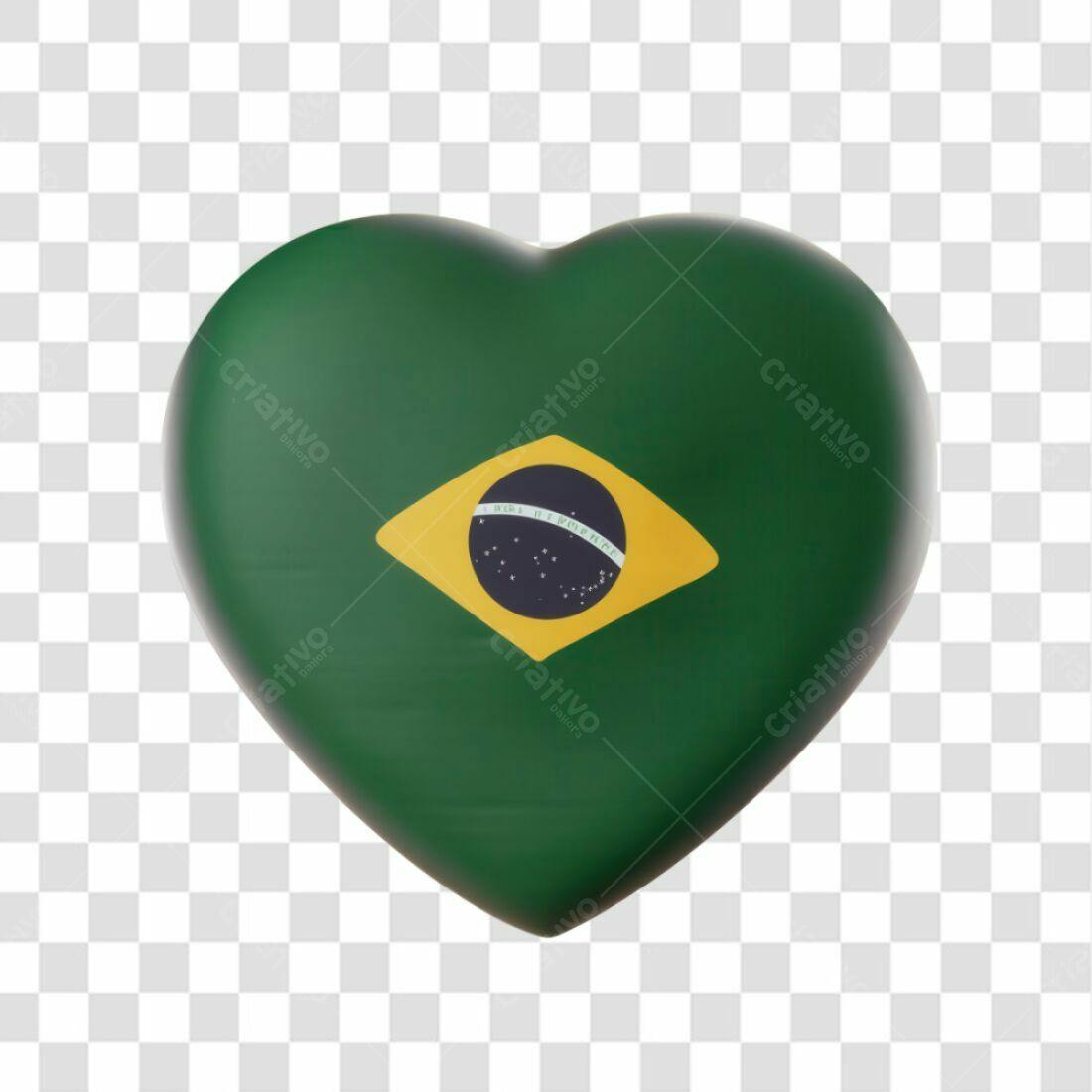 Icone Brasil coração PNG com fundo transparente