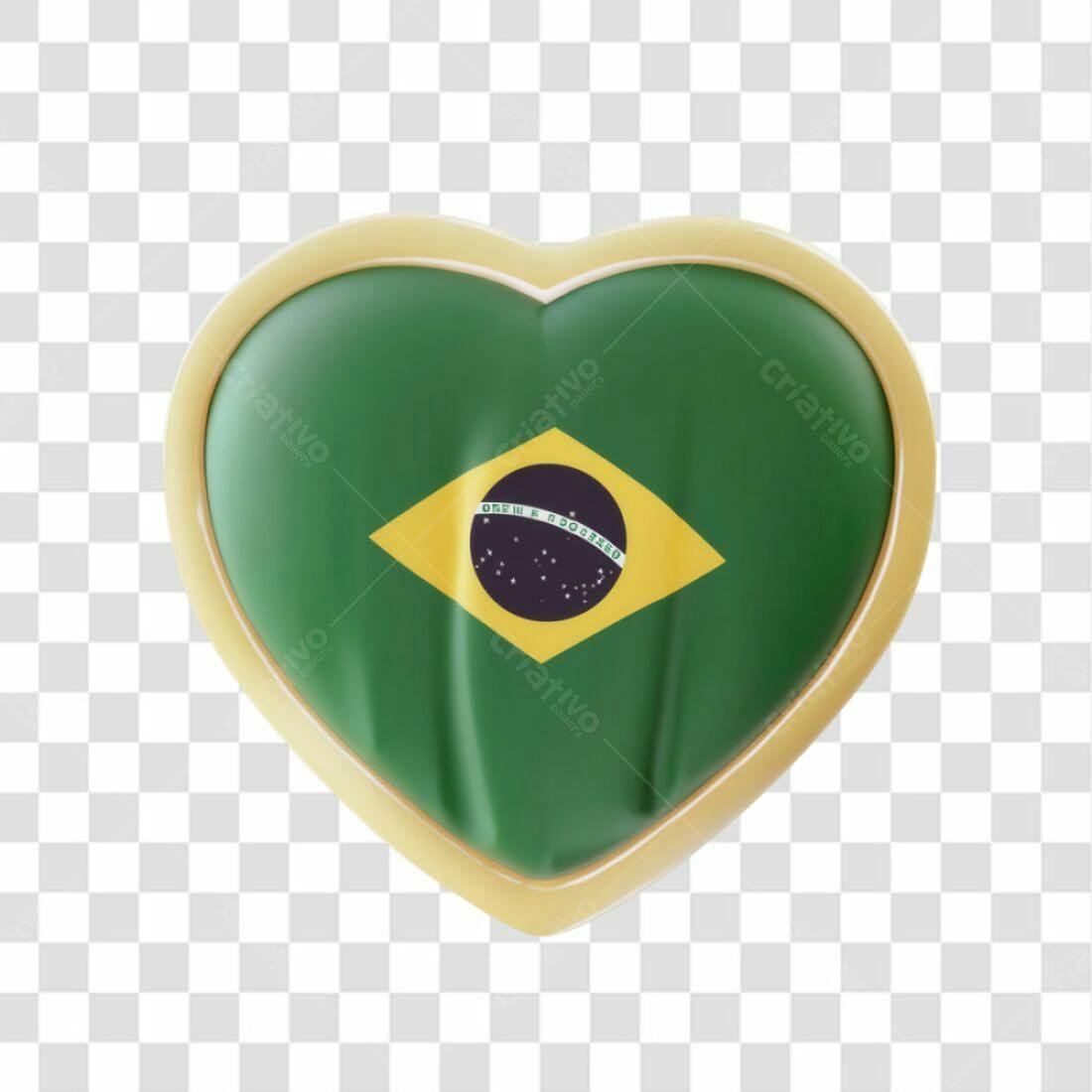Icone Brasil coração PNG com fundo transparente