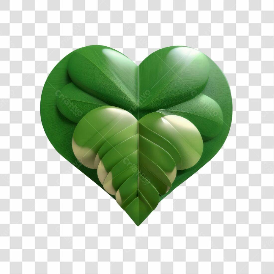 Icone Dia dos Namorados Verde e Dourado PNG com fundo transparente
