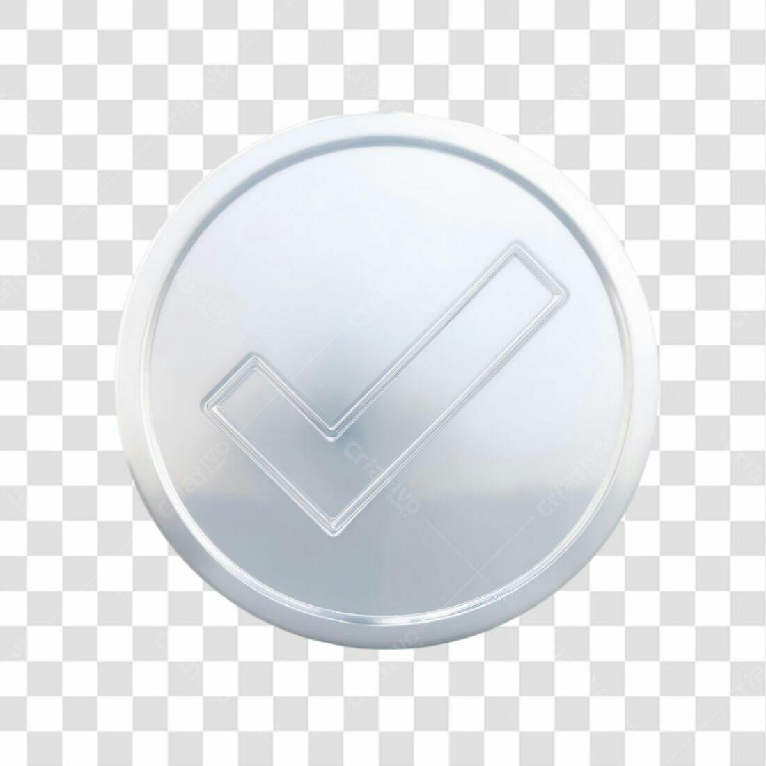 Ícone Check Prata PNG com fundo transparente