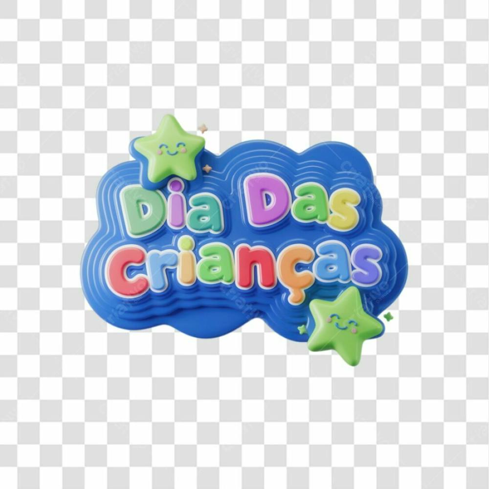 Selo 3D Render Dia Das Crianças Elemento Ícone Psd Png