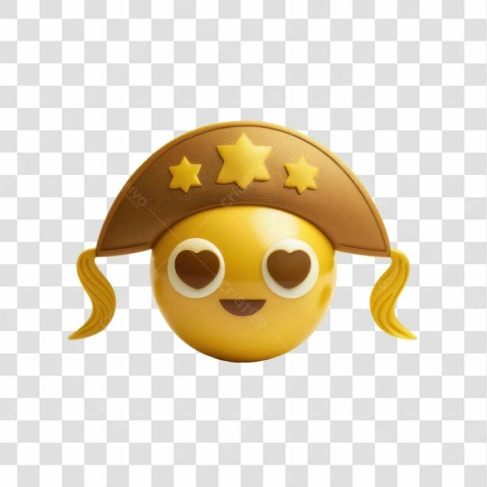 Selo 3D Render Emoji Nordestino Elemento Ícone Psd Png